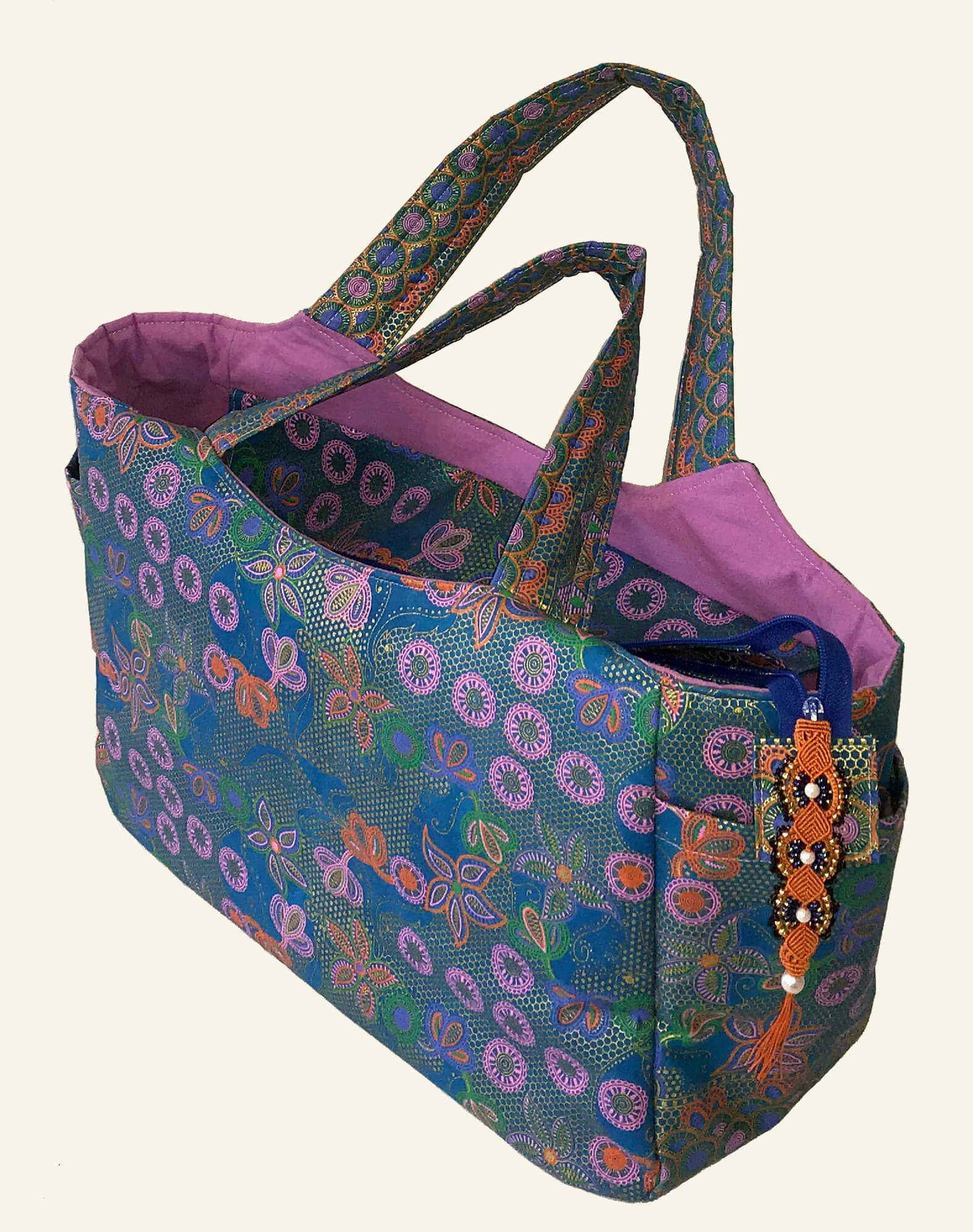 on du sac bleu enduit vue générale de profil