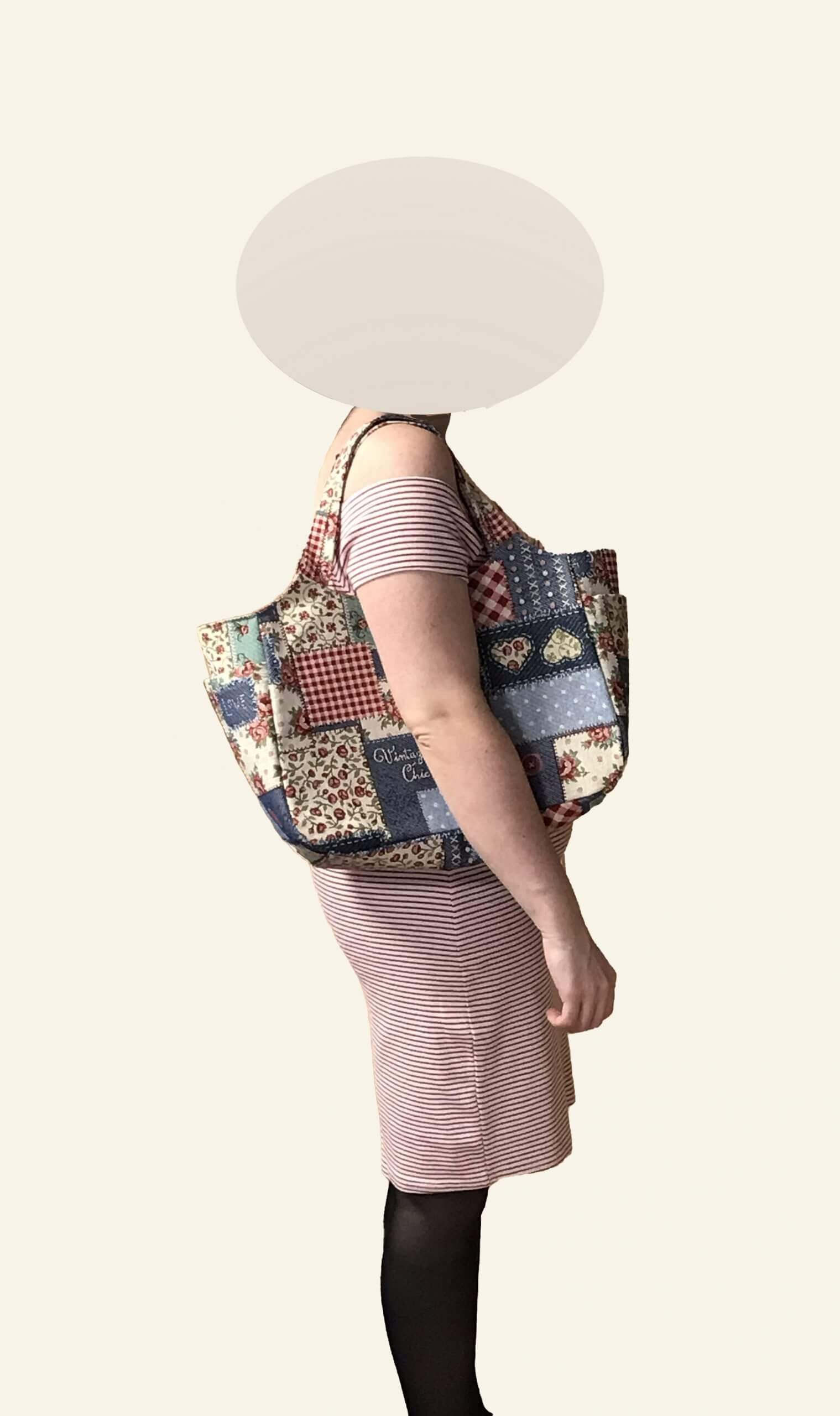 on du sac trapézoïde vue de côté