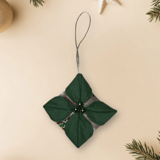 étoile verte fond gris décors Noël